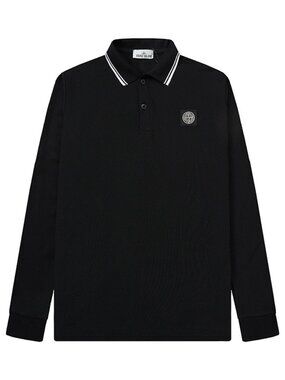 Stone Island Black Polo with White Trim